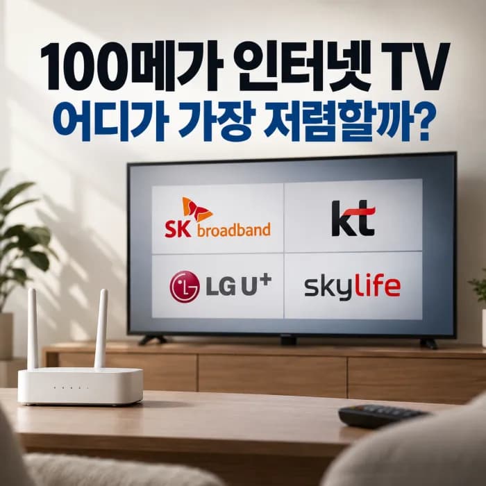 100메가 인터넷 TV 어디가 가장 저렴할까 SK KT LG 스카이라이프 비교
