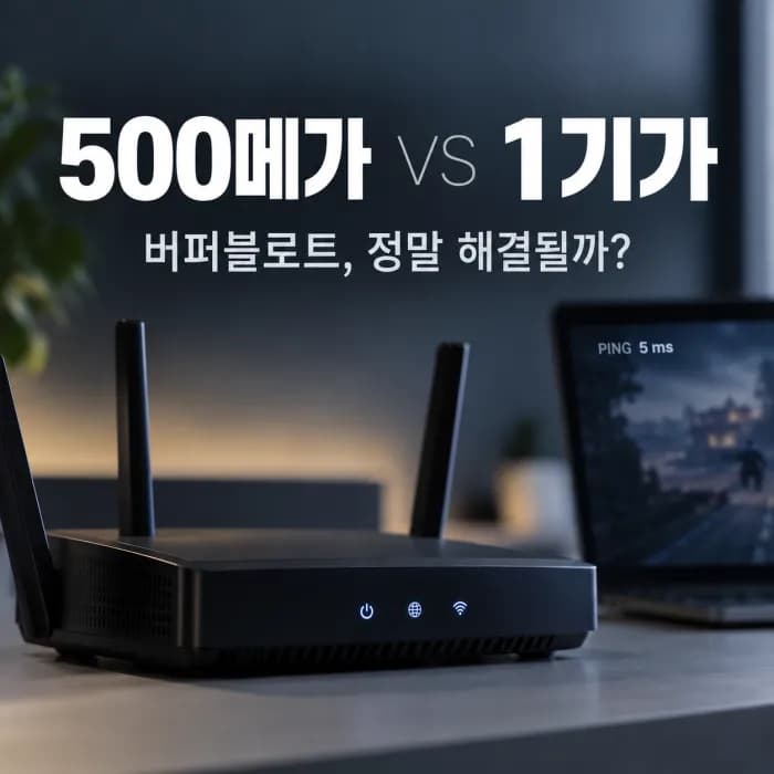 500메가 1기가 인터넷 버퍼블로트 비교, 게임 핑 때문에 1기가로 올려야 할까?