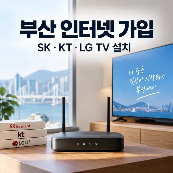 부산 인터넷 가입 SK KT LG TV 설치 현금 혜택 비교, 45·47·49만원 확인