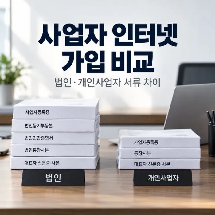 사업자 인터넷 가입 비교, 법인 개인사업자 서류 차이와 설치 전 확인사항