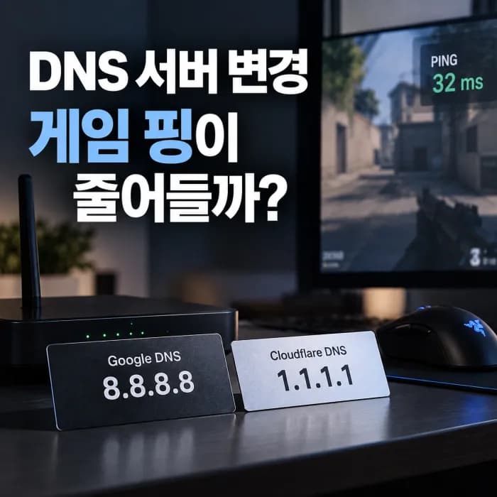DNS 서버 변경 8.8.8.8 vs 1.1.1.1, 게임 핑이 실제로 줄어들까?