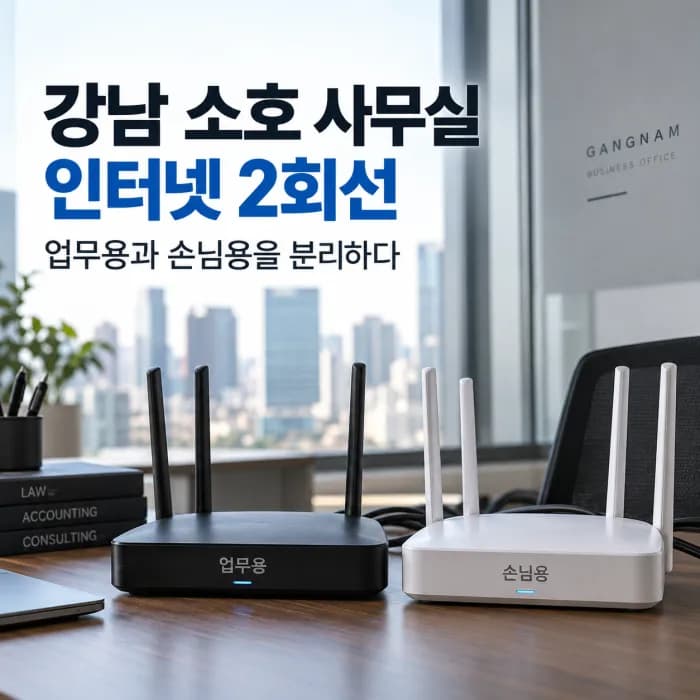 강남 소호 사무실 인터넷 2회선 설치, 업무용·손님용 분리와 가입 혜택 체크