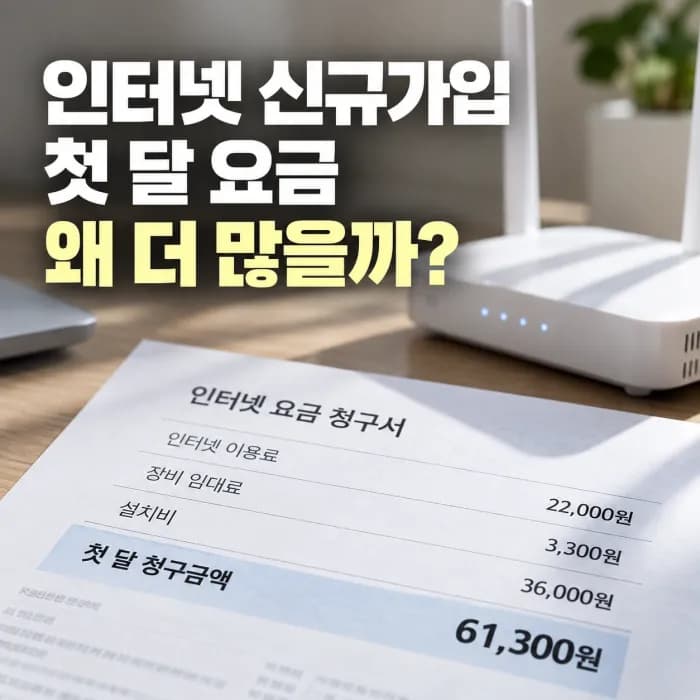 인터넷 신규가입 첫 달 요금이 비싼 이유, 설치비·일할계산 확인법