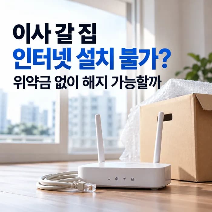 이사 갈 집 인터넷 설치 불가라면 위약금 없이 해지할 수 있을까? 확인 서류와 절차
