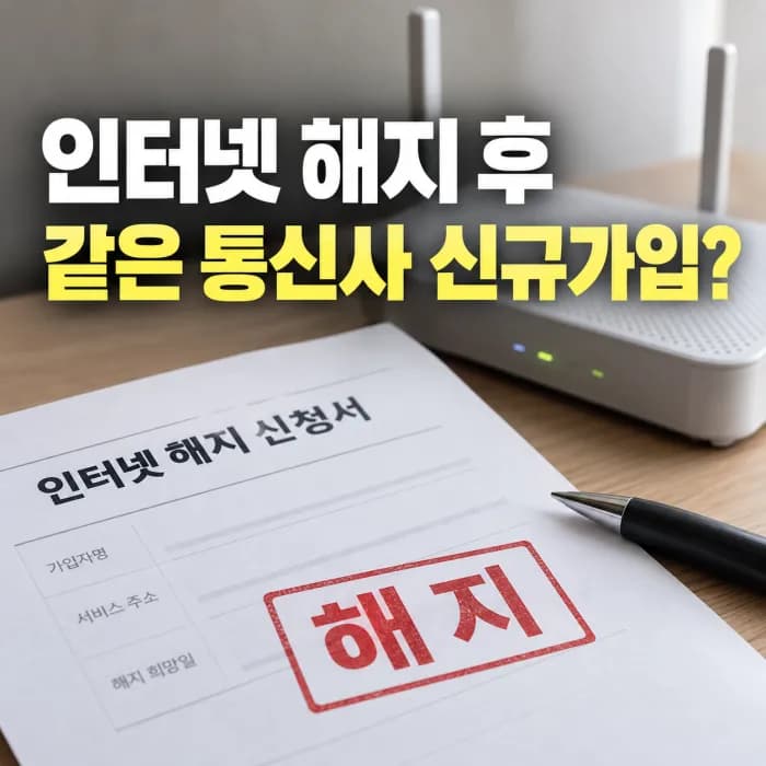 인터넷 해지하고 같은 통신사 신규가입 가능할까? 3개월 재가입 제한 확인하기