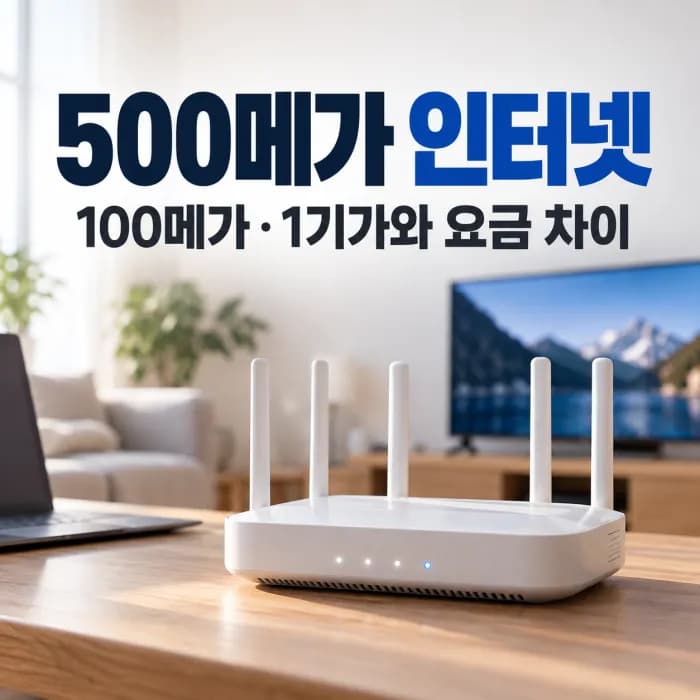500메가 인터넷이 가장 많이 추천되는 이유, 100메가·1기가와 요금 차이 비교