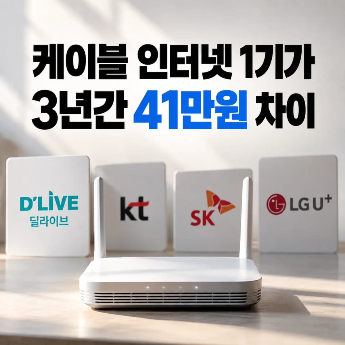 케이블 인터넷 1기가는 왜 저렴할까? 통신 3사와 3년간 412,600원 차이