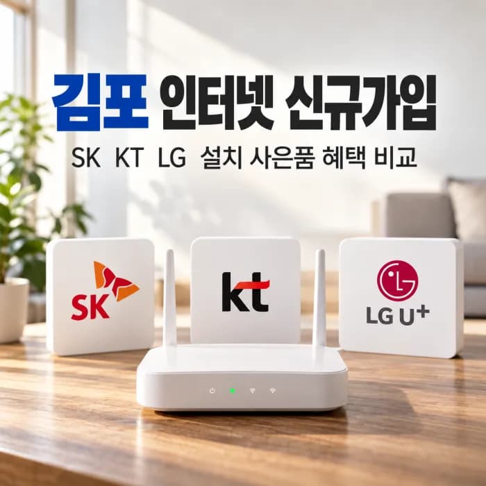 김포 인터넷 신규가입 SK KT LG 설치 사은품 혜택 비교