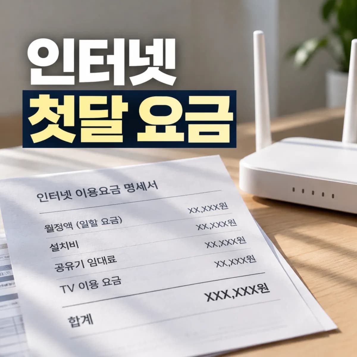 인터넷 첫 달 요금이 많이 나오는 이유, 설치비·일할계산·공유기 청구내역 확인법