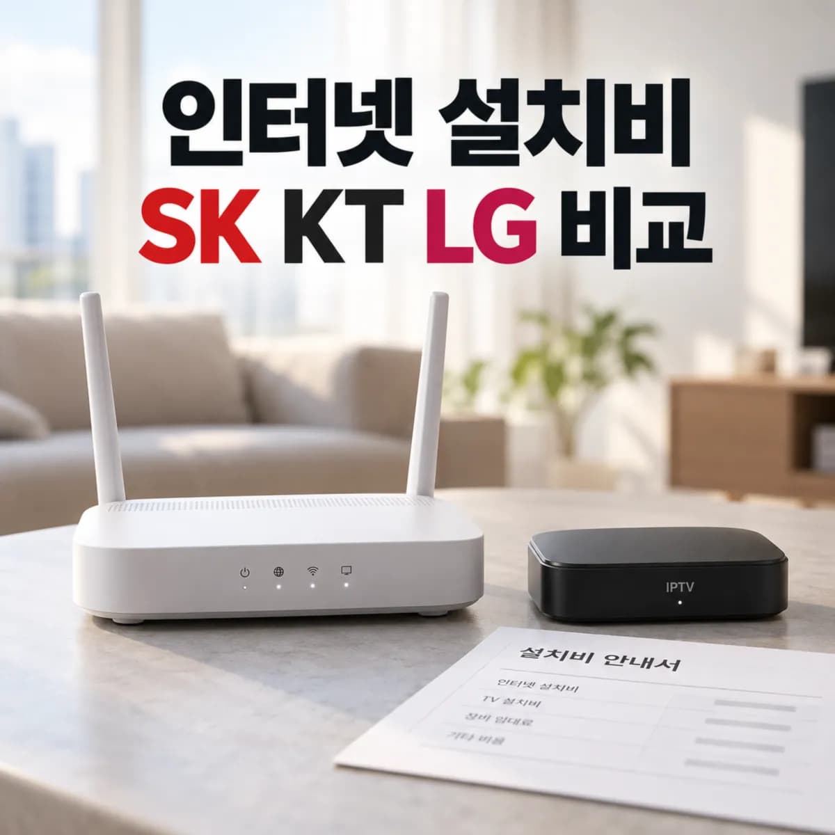 인터넷 설치비 SK KT LG 비교, 주말·야간 설치비와 TV 2대 비용까지