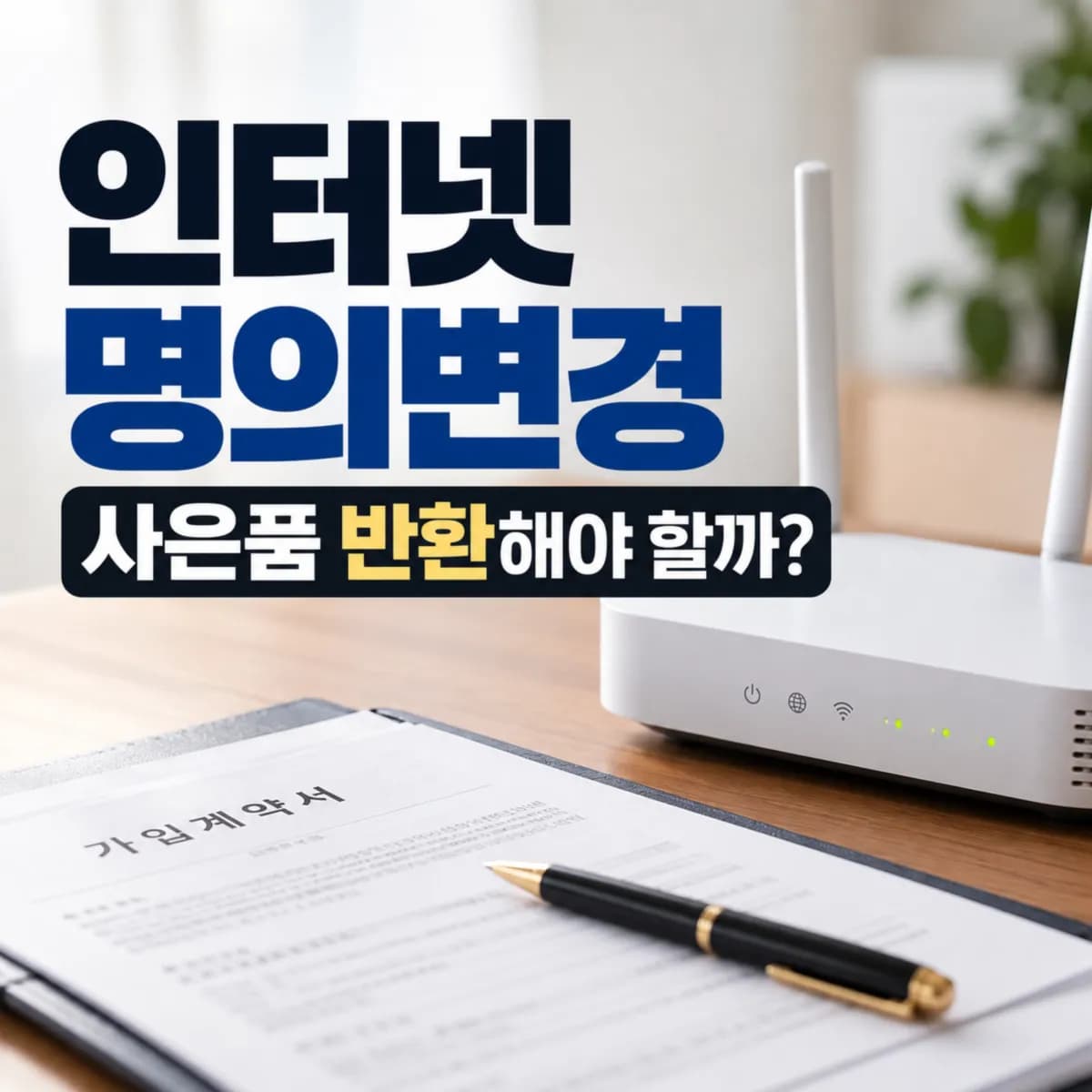 인터넷 명의변경하면 사은품 반환해야 할까? 개통 후 270일 전 주의점