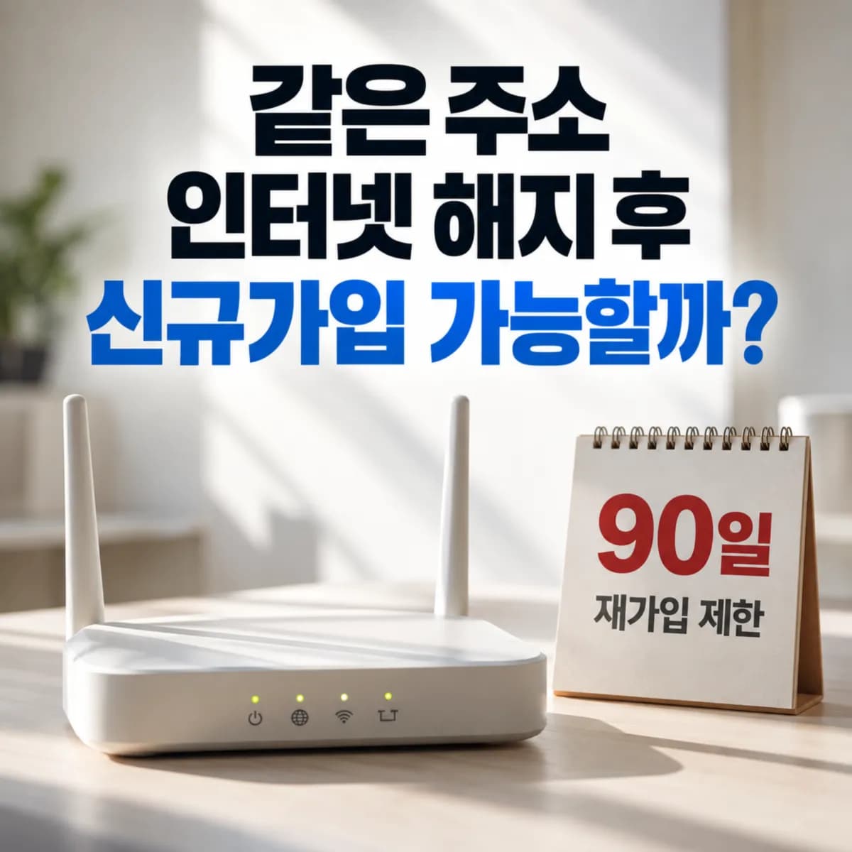 같은 주소에서 인터넷 해지 후 바로 신규가입할 수 있을까? 90일 재가입 제한 확인하기
