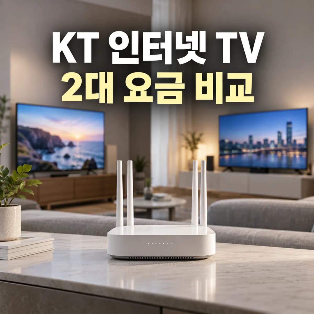KT 인터넷 TV 2대 요금 비교, 100메가 500메가 1기가 중 어떤 상품이 유리할까?
