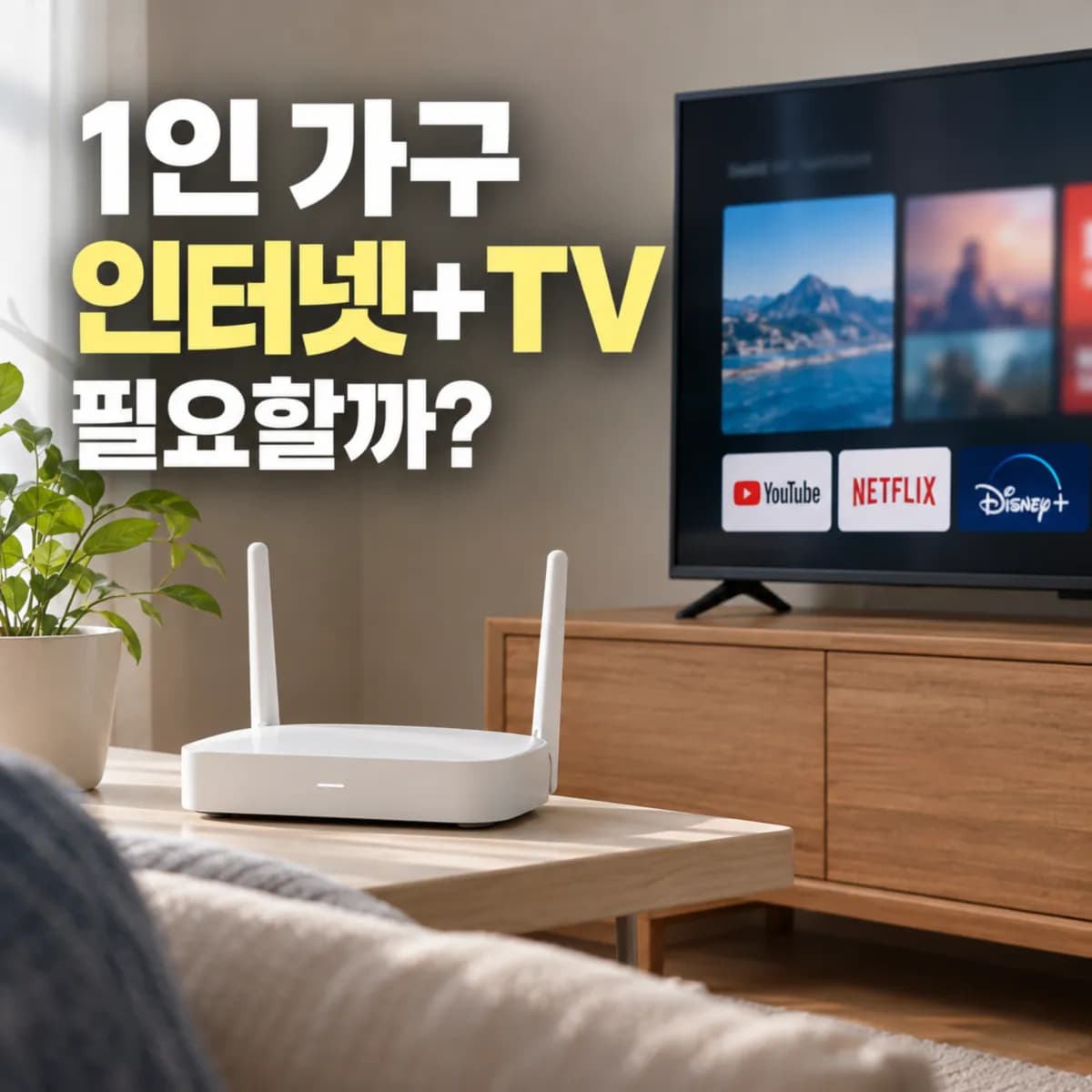 1인 가구 인터넷+TV 필요할까? 단독 가입과 36개월 비용 차이