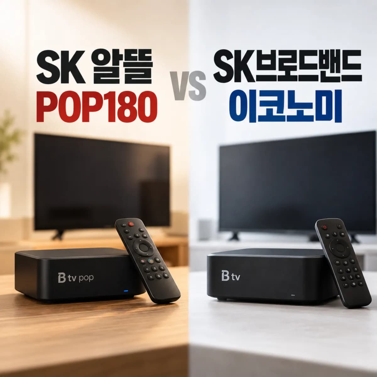 SK 알뜰 500메가 POP180 vs SK브로드밴드 이코노미 3년 비용 비교