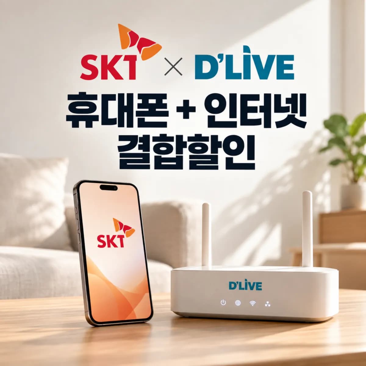 SKT 딜라이브 결합 할인, 휴대폰 3회선이면 월 22,466원까지 줄어듭니다
