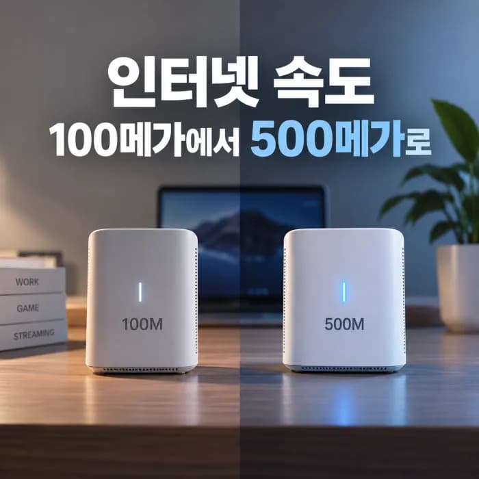 인터넷 100메가에서 500메가로 올리면 체감되는 순간은? 다운로드·동시사용 차이