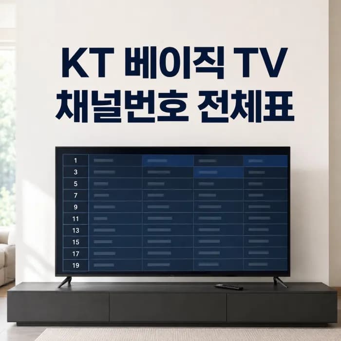 KT 베이직 TV 채널번호 전체표, 237개 채널과 요금 확인