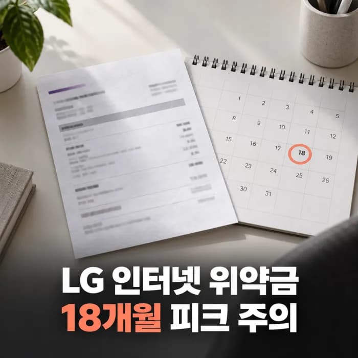LG 인터넷 해지 위약금 계산법과 18개월 피크 구간 회피 기준