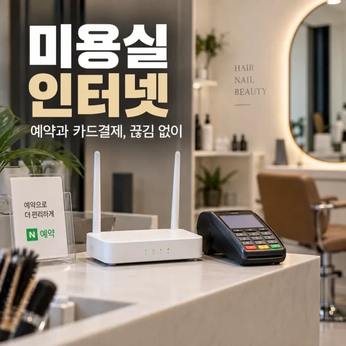 1인 미용실 인터넷 추천, 네일샵 예약·카드결제용 100M면 충분할까?