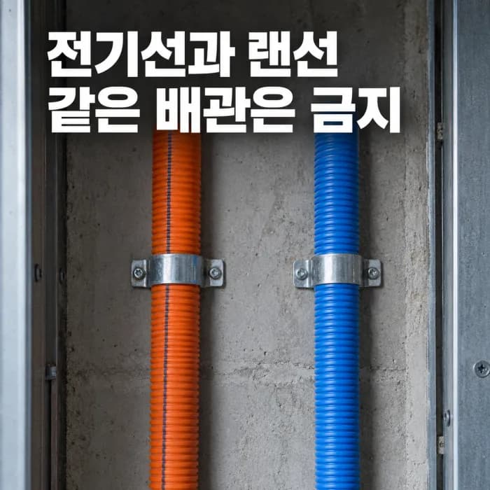 전기선 통신선 동일 배관, UTP를 220V CD관에 넣으면 안 되는 이유