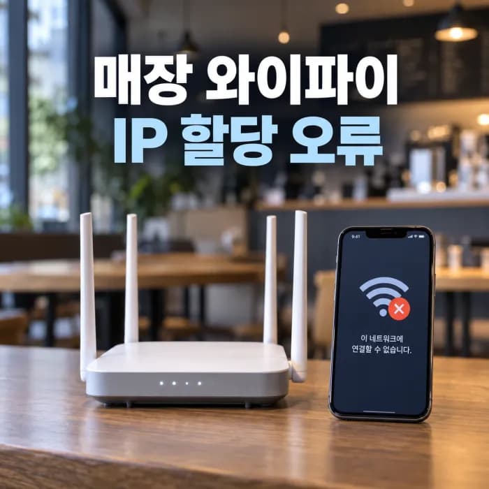 와이파이 비번 맞는데 연결 안됨, 매장 공유기 IP 할당 오류 해결법