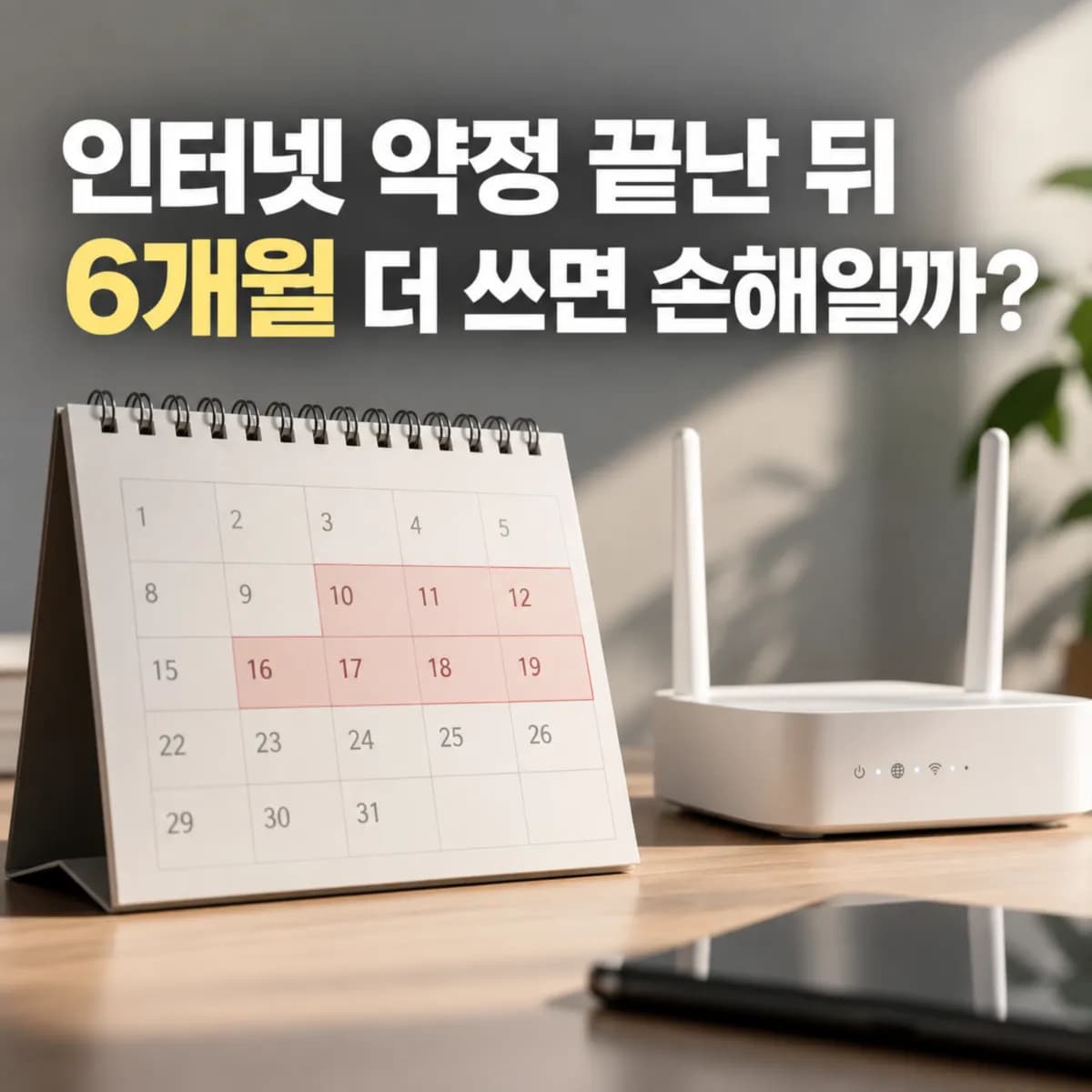 인터넷 약정 끝난 뒤 6개월 더 쓰면 얼마나 손해일까? 재약정과 신규가입 비교